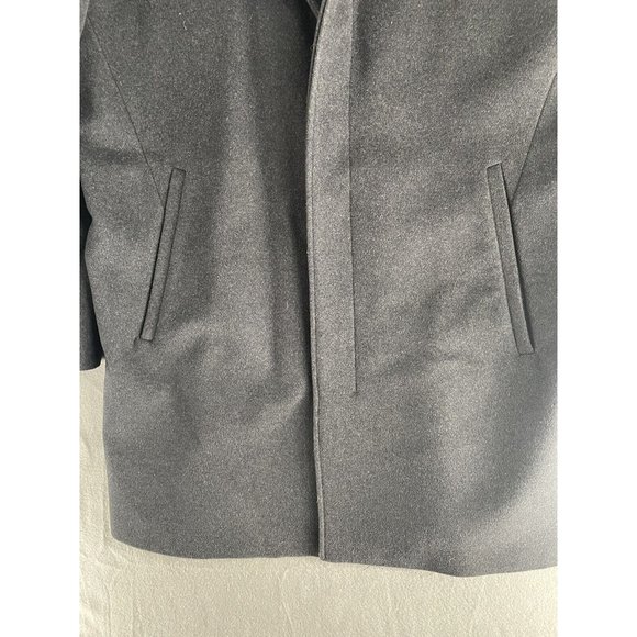 Vince Camuto Trench Coat Mens Large Full Length Charcoal Gray Overcoat Designer - Picture 2 of 13